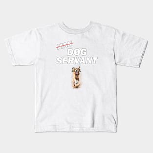 Man dog servant - funny golden retiever sketch Kids T-Shirt